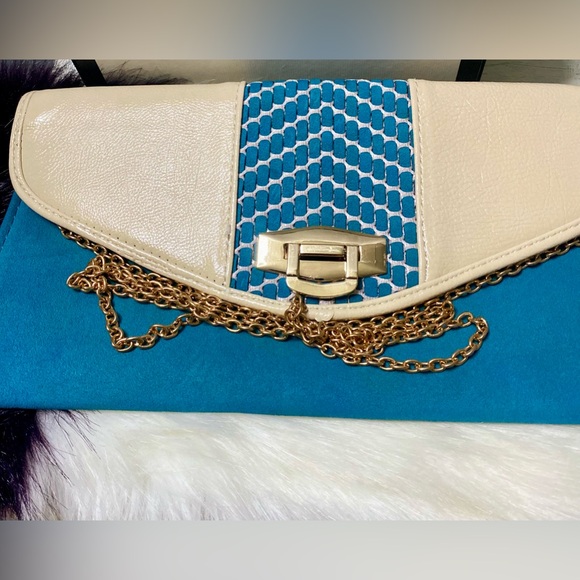 ✨MMS crossbody bag, leather, blue and white, New✨#MMS - Picture 3 of 10